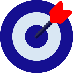 image d'une cible, nous permettant de cibler les personne en recherche d'emploi, en réorientation, ou en recherche de compétences à fixer un objectif de formation avec eux